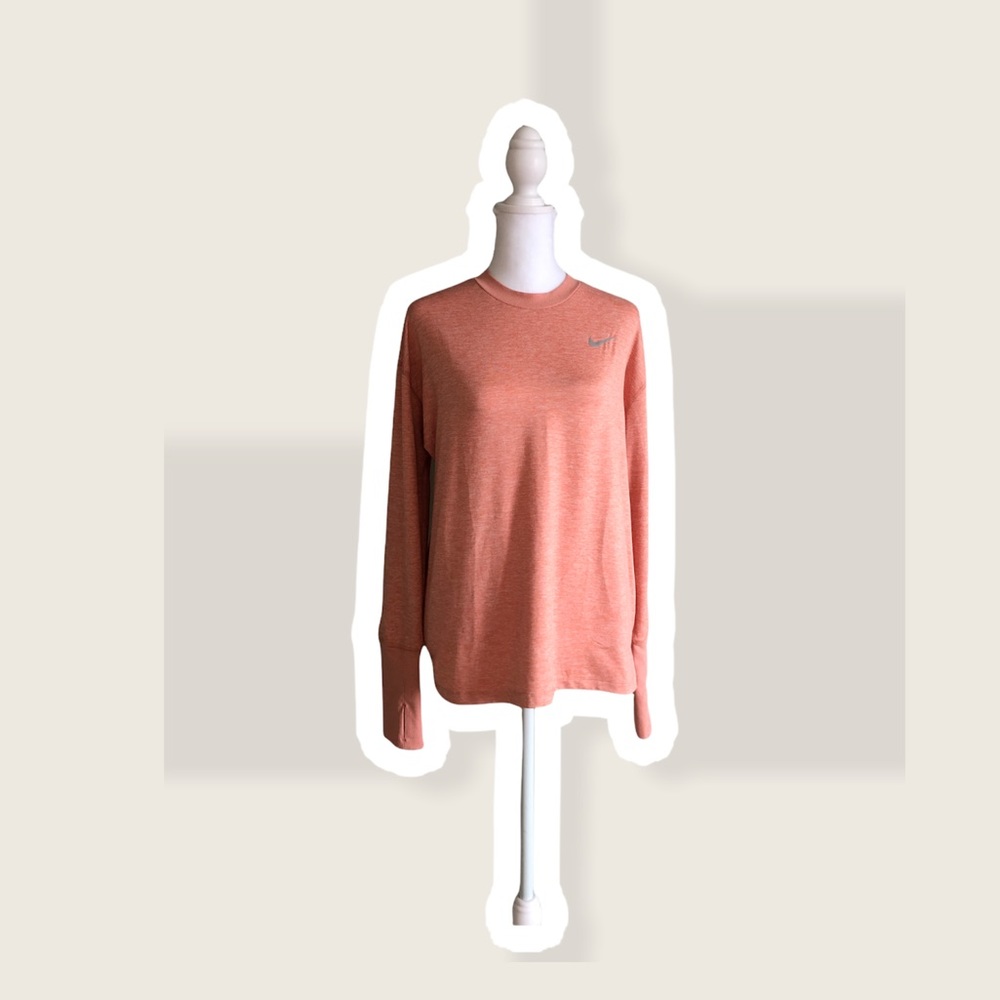 NIKE RUNNING coral long sleeve shirt woman size M